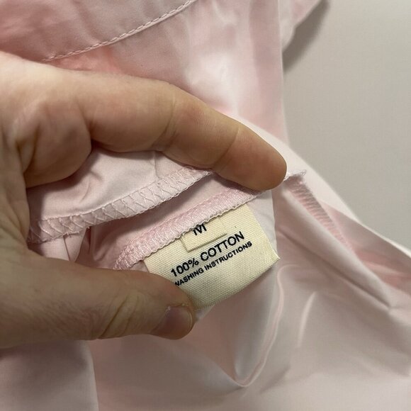 Parke Pink Cotton Long Sleeve Button Front Polo Romper Size Medium - Picture 3 of 8